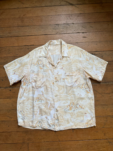 vintage 1950s novelty rayon shirt