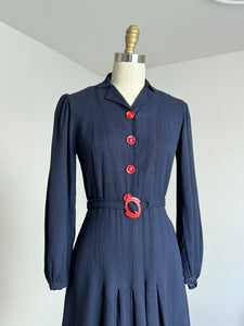 vintage 1930s navy dress {s/m}