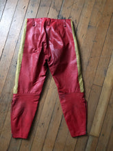 Load image into Gallery viewer, vintage 1970s Kawasaki motorcycle leather riding outfit jacket and pants