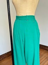 Load image into Gallery viewer, vintage 1950s green side zip denim jeans {xs/s}