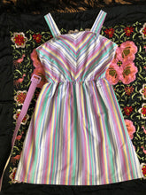 Load image into Gallery viewer, vintage 1970s rainbow stripe dress {m-xl}