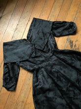Load image into Gallery viewer, vintage 1950s black silk dress {s}