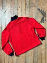 Load image into Gallery viewer, vintage 1950s red fuzzy pullover quarter zip sweater