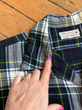Load image into Gallery viewer, vintage 1950s long sleeve shadow plaid shirt - loop collar