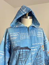 Load image into Gallery viewer, vintage 1960s nautical sail boat jacket with hood {XL}