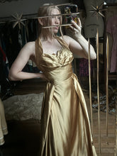 Load image into Gallery viewer, vintage 1950s gold gown {m}