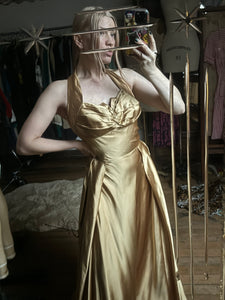 vintage 1950s gold gown {m}