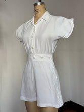 Load image into Gallery viewer, vintage 1940s white romper playsuit {s}