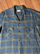 Load image into Gallery viewer, vintage 1950s wool plaid long sleeve button up shirt