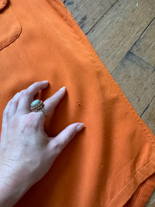 vintage 1950s orange rayon shirt