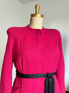 vintage 1940s fuchsia pink wool jacket {XXL}