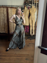 Load image into Gallery viewer, vintage 1970s Vanity Fair leopard jumpsuit {xs/s}