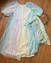 Load image into Gallery viewer, vintage 1960s colorful peignoir lingerie set {L}