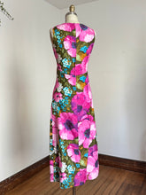 Load image into Gallery viewer, vintage 1960s pink flora maxi dress {xs}