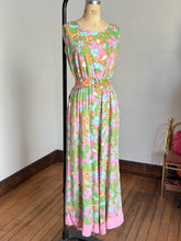 Load image into Gallery viewer, vintage 1960s floral jumpsuit {xs-L}