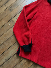 Load image into Gallery viewer, vintage 1950s red fuzzy pullover quarter zip sweater