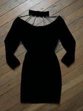 Load image into Gallery viewer, vintage 1980s rhinestone cage neck dress {s}