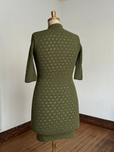 Load image into Gallery viewer, vintage 1950s green knit sweater dress {m-XL}