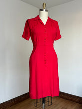 Load image into Gallery viewer, vintage 1950s red front zip dress {m}