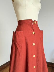 vintage 1930s brown skirt {xxs}