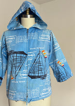 Load image into Gallery viewer, vintage 1960s nautical sail boat jacket with hood {XL}
