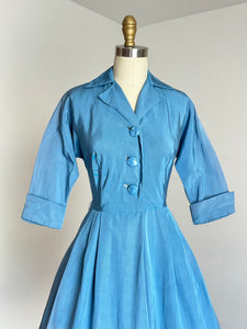 vintage 1950s blue party dress {s} as-is