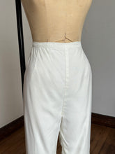 Load image into Gallery viewer, vintage 1960s white high waisted pants {31”W}