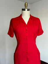 Load image into Gallery viewer, vintage 1950s red front zip dress {m}