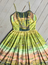 Load image into Gallery viewer, vintage 1950s novelty sailboat sun dress {xs}
