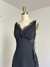 Load image into Gallery viewer, vintage 1960s black cocktail dress {s}