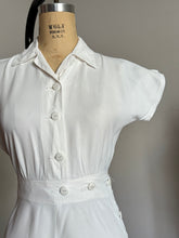 Load image into Gallery viewer, vintage 1940s white romper playsuit {s}