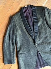 Load image into Gallery viewer, vintage 1950s shimmery satin brocade tuxedo jacket