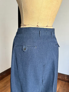 vintage 1950s wool trousers with watch pocket and subtle fleck 30"W