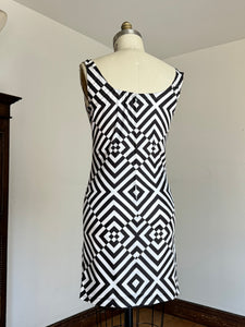 vintage 1960s psychedelic black and white dress {s/m}
