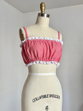 Load image into Gallery viewer, vintage 1970s gingham crop top {xs-L}