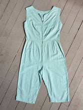 Load image into Gallery viewer, vintage 1950s striped cotton jumpsuit {s/m}