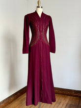 Load image into Gallery viewer, vintage 1930s rhinestone wool dressing gown {xs}