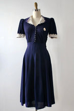 Load image into Gallery viewer, vintage 1930s blue rayon dress