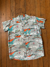 Load image into Gallery viewer, vintage 1950s novelty beach rayon shirt