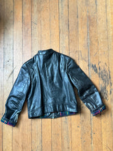 Load image into Gallery viewer, vintage 1960s black leather biker jacket