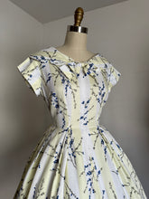 Load image into Gallery viewer, vintage 1950s botanical dress {xs}