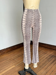 vintage 1960s snakeskin pant set tunic mini dress and pant set {xs}