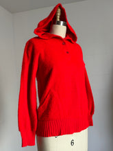 Load image into Gallery viewer, vintage 1960s faux mohair red sweatshirt sweater {s}