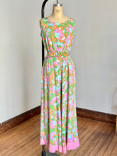 Load image into Gallery viewer, vintage 1960s floral jumpsuit {xs-L}
