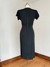 Load image into Gallery viewer, vintage 1940s black rayon dress {m}