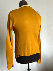 vintage 1960s yellow striped sweater shirt jac