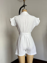 Load image into Gallery viewer, vintage 1940s white romper playsuit {s}
