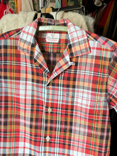 Load image into Gallery viewer, vintage 1950s plaid cotton short sleeve shirt