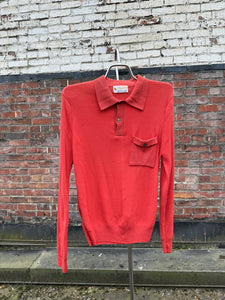 vintage 1950s 60s knit polo sweater