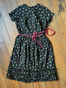 vintage 1950s 60s Swirl wrap dress {m}